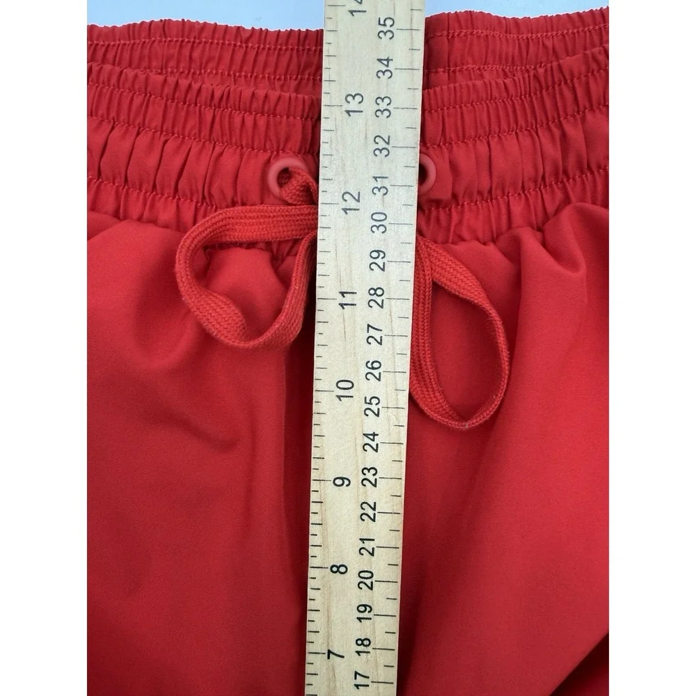 Nike Track Pants Men's Medium Red Black White Jogger Athletic Lined Swoosh